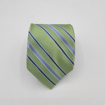 Michael Kors Men&#39;s Neck Tie Green Blue Striped Silk $69 60x 3.5 Grenadine Silk - £7.83 GBP