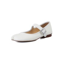 Women Real Genuine Leather Buckle Mary Janes Flats Ladies Separate Toe Red Black - £97.81 GBP