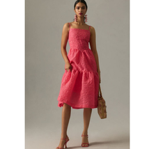 New Anthropologie Hutch Tiered Corset Dress $230 SIZE 10 Red Rouge/Deep Pink - £106.80 GBP