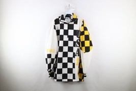 Deadstock Vtg 90s Streetwear Mens 2XL Baggy Fit Checkered Racing Sweatshirt USA - £52.01 GBP