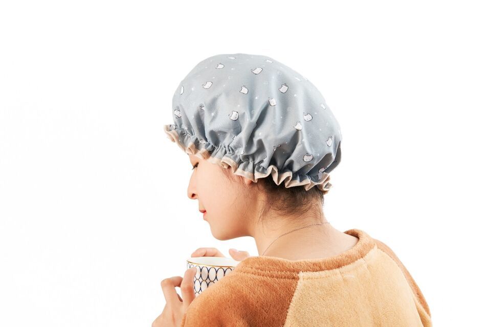 shower bath cap double layer hat salon cover adjustable reusable - $5.21