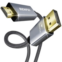 4K DisplayPort to HDMI 6 Feet Cable Aluminum Shell Braided Uni Direction DP 1.2  - £17.58 GBP