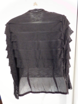 KURO ORIGINALS Vintage Black Lace Layered Button Down Blouse Top sz 36 SemiSheer - £31.43 GBP