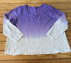 Candace Cameron Bure NWOT Women’s Ocean dipped Long Sleeve tee Size 1X Violet BX - £14.40 GBP