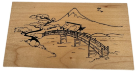 Great Impressions Rubber Stamp Mount Fuji Japan Bridge Asian Mountain La... - £11.84 GBP