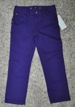 Girls Jeans Denim Chaps Purple Adjustable Waist Whisked Flat Front Straight-sz 4 - £12.66 GBP