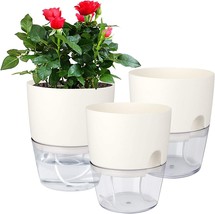 Vanavazon 6 Inch Self Watering Planter Pots For Indoor Plants, 3 Pack, W... - $33.99