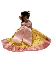 1948 Duchess Toy Doll Corp Sleepy Eyes  Polka dot Yellow Dress Black Hair 7.5&quot; - £11.75 GBP