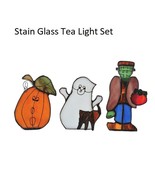 Trick or Treat Tea Light Set of Pumpkin, Ghost, and Frankenstein - £50.48 GBP