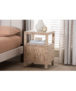Saxton Bohemian Woven Grasscloth 2-Drawer Nightstand - $4,846.97 MXN