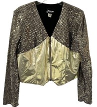 Vintage Sequined Gold Lame Jacket Cowgirl Rockabilly Retro Banjo Dallas Tx - $51.47