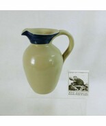 Pitcher Williamsburg Salt Glazed Pottery Blue Floral Blue Rimmed Lip WPF... - £36.10 GBP