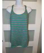 THE NORTH FACE Green/Orange Stripe Racer Back Athletic Tank Top Size XL ... - $353.39 MXN