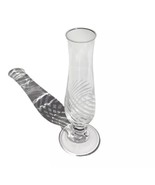 24% Lead Crystal Clear Swirl Cut Glass Flower Vase 8-1/2” Tall - £29.14 GBP