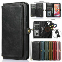Leather wallet FLIP MAGNETIC cover Case For iPhone 12 Pro Max 11 Xr 8 7 XS - £49.26 GBP