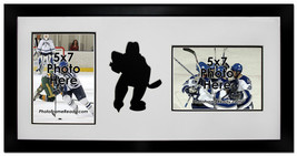 Hockey Double Photo Picture Frame Black Holds Two 5x7 Photos (Wall Hanging) - £29.98 GBP