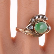 sz6.25 Estate 14k Diamond and Jadeite ring - £789.38 GBP