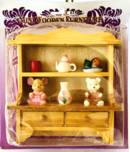 Miniature 1:12 Wood Furniture Cupboard with Accessories Figurines 4.5&quot; t... - £12.93 GBP