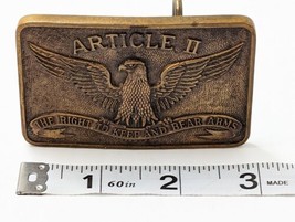 CTG Article 2 The Right to keep and Bear Arms USA Solid Brass Belt Buckle Eagle - £27.65 GBP