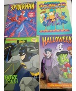 Lot Of 4 Vintage Coloring Books Garfield Batman Spiderman Halloween 2000s - £15.69 GBP