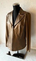 Nygard Collection Gold Studs Collared Leather &amp; Knit Front Zip Jacket - ... - $37.95