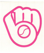 Pink Milwaukee Brewers fire helmet window decal sticker up to 12 inches - £2.70 GBP+