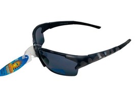 Mens Semi Rimless Gray Camo  Sport Jogging Plastic sunglasses NWTs Specs - £8.95 GBP