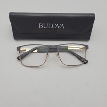 BULOVA Winterset Gray Unisex Rectangle Full Rim Eyeglasses 55-17-140 Only Frame - £25.57 GBP