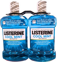 Listerine Cool Mint Antiseptic Mouthwash 2 x 50.7 Fl Oz EXP 06/2027 - $26.58