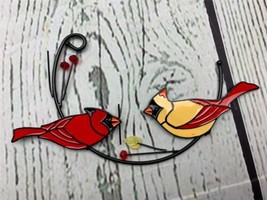 Stained Metal Birds Window Hangings Double Sided Painted Decorations Car... - £18.96 GBP