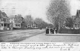Flatbush Brooklyn New York~Oc EAN Avenue From Church AVENUE~1906 Postcard - £6.46 GBP