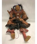 Vintage Wooden Marionette Puppet Oriental Asian  open mouth Shadow 23 inch - £110.64 GBP