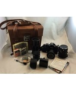 Vintage 1975 Vivitar 220 SLR Film Camera, Telephoto &amp; Close Up Lenses, F... - $141.55