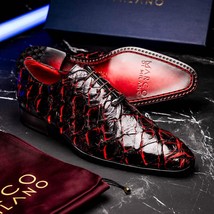 Marco Di Milano Genuine Pirarucu Exotic Lace-Up Olivieri Blackcherry image 6