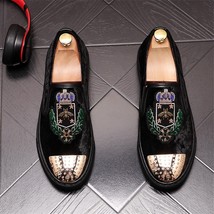  New Arrival Men Fashion Loafers Print Tiger Embroidery Wedding Shoes Moccasins  - £74.95 GBP