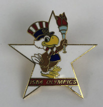 1984 Olympics XXIII Los Angeles Sam the Eagle Torch white Hat Lapel Pin - Rare - £12.57 GBP