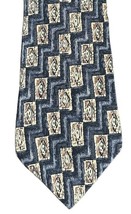 Zylos George Machado Mens Blue Italian Silk Neck Tie Necktie 58.5&quot; x 3 7/8&quot; - £3.91 GBP