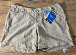 Columbia Coral Compass Shorts Womens LARGE 6&quot; Inseam Khaki Hiking Outdoors NEW - £23.36 GBP