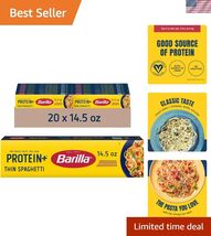Protein+ Plus Thin Spaghetti Pasta, 14.5 Ounce Pack of 20 - plant based ... - $86.07