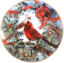 Franklin Mint Collector Plate Cardinals in the Holly Artist Theresa Poli... - $18.70