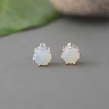 Natural 925 Sterling Silver Opal Gemstone Earings, Best Anniversary - £59.38 GBP