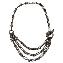 Barry Kieselstein Cord Sterling Silver Frog Multiple Chain Necklace Collar 17&quot; - £417.48 GBP