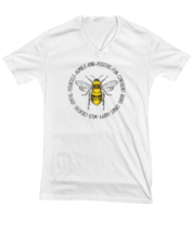 Inspirational TShirt Bee Something White-V-Tee  - £18.34 GBP