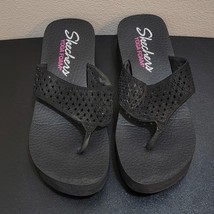 Skechers Yoga Foam Rhinestone Studded Platform Black Flip Flop Sandals W... - $28.04 CAD