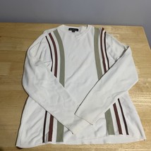 Quicksilver Sweater Sweatshirt Mens XL  White Stripe Silver Edition - $317.43 MXN