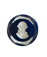 Glass Paperweight Franklin Mint Baccarat Cameo Figurine George Washington Gift - $69.25