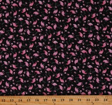 Cotton Pink Flamingos Birds Animals Black Fabric Print by the Yard D686.20 - £11.15 GBP