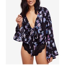 Free People Blue Floral Forties Feel Bodysuit Size Small - £19.77 GBP