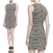 DVF Diane Von Furstenberg Pentra Texture Seamless Dress Black Ecru Womens Size 2 - £83.90 GBP