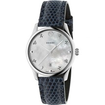 Gucci YA1264049 White Dial Leather Strap Ladies Watch - $763.99